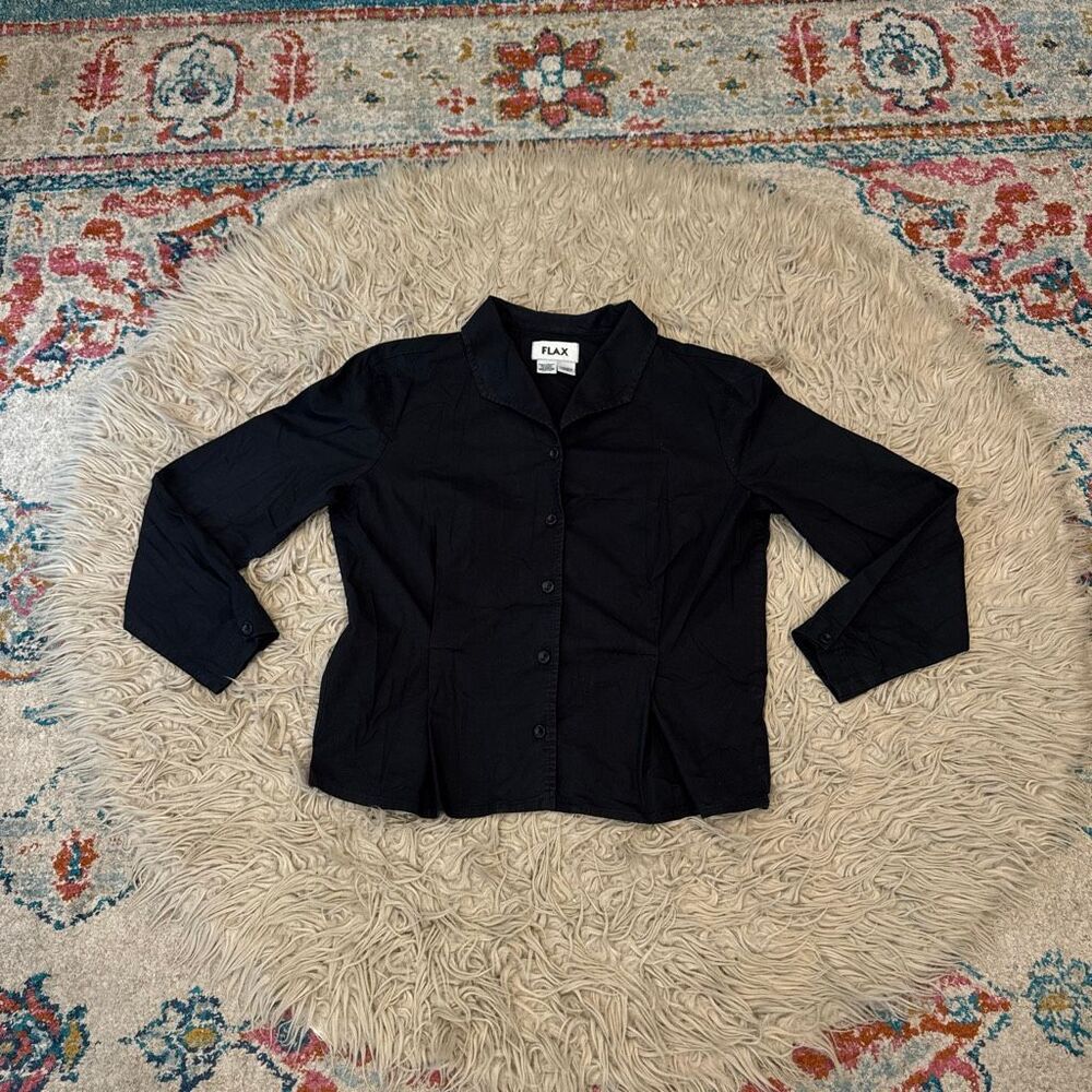Flax button down blouse size medium